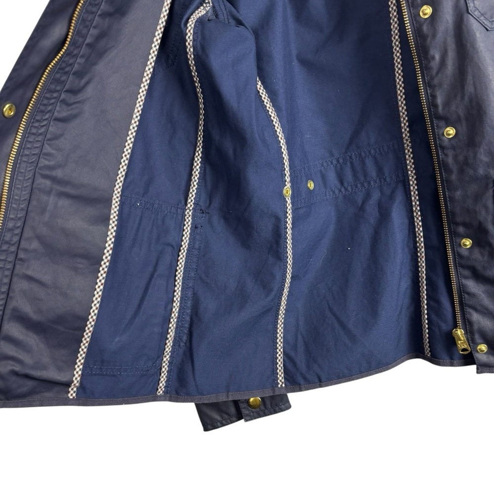 J. CREW 19034 BLUE DOWNTOWN FIELD WAXED 100% COTTON PLACKET UTILITY JACKET - Picture 14 of 16